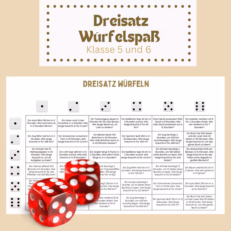 Würfelspaß Dreisatz