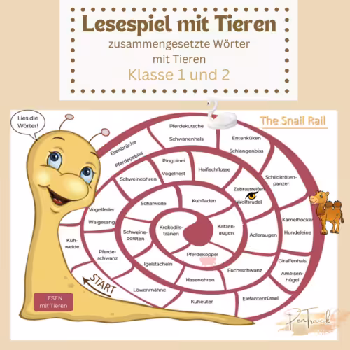 Lesespiel Tiere