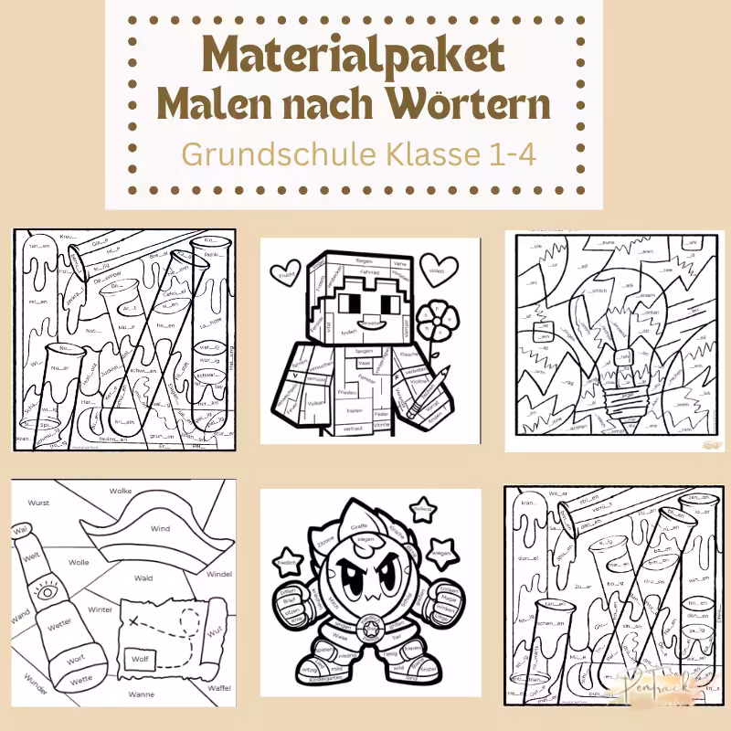 Materialpaket Malen nach Wörtern