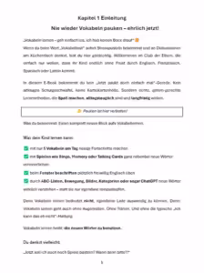 Doe Einleitung des EBooks so geht Vokabeln lernen ohne Augenrollen